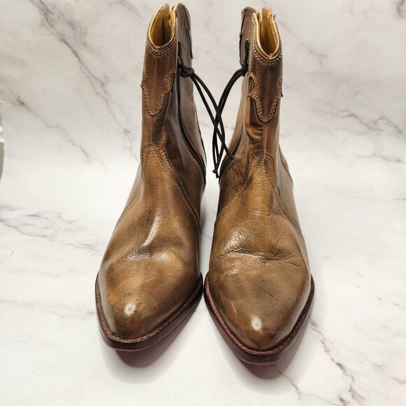 Free People New Frontier Western Boots Brown Leather Cowgirl Women's 8.5 (39) - Picture 3 of 11